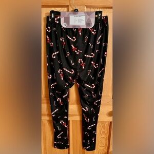 Star Style Christmas Candy Cane Leggings 1X Plus Size Holiday Peppermint Black